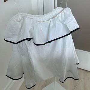 White blouse with black